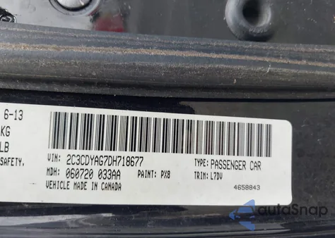 2013 Dodge Challenger Sxt из США, поврежденный, VIN 2C3CDYAGXDH604138